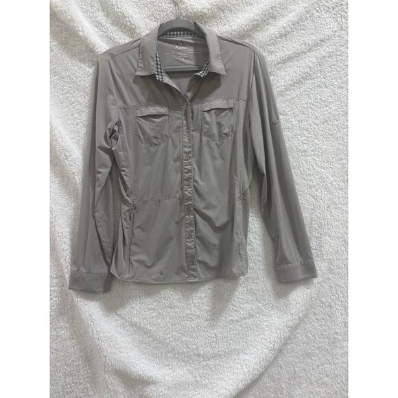 KÜHL Women’s Long Sleeve Performance Button Down Shirt Gray Stretch Hiking Small - Picture 2 of 7